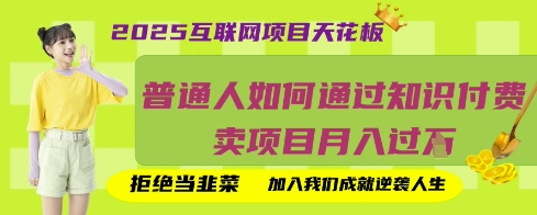 2025互联网项目天花板,普通人如何通过知识付费卖项目月入过W,拒绝当韭菜【揭秘】-轻创终点站